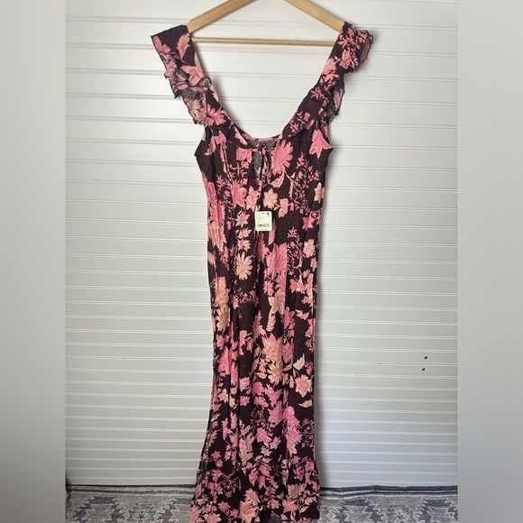 Free People Remind Me Maxi Slip Dress in Dark Chocolate NWT - Picture 9 of 12